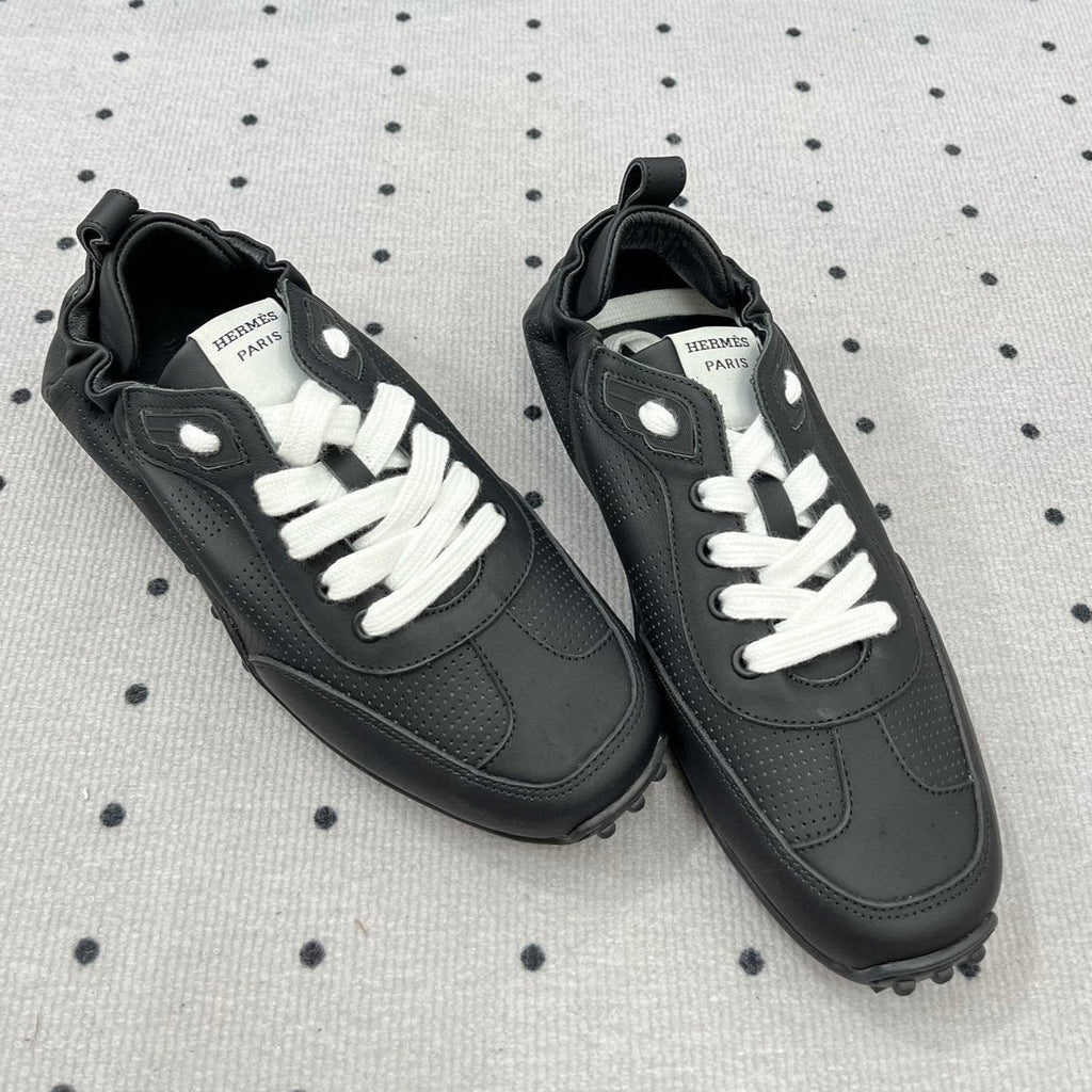 Hermes Trail Sneaker in Black Calfskin