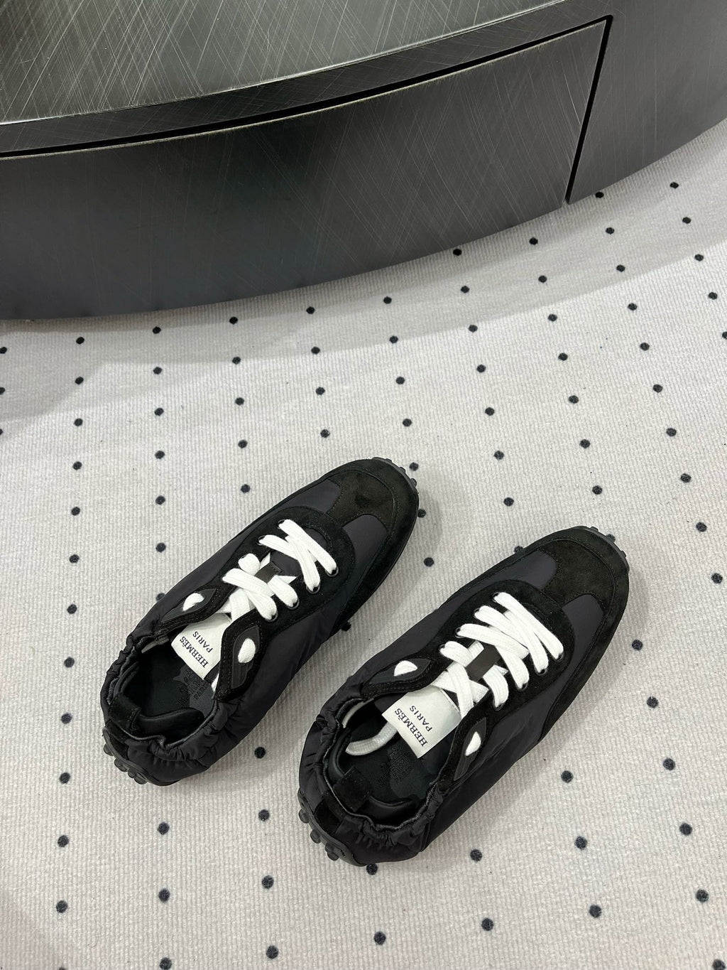Hermes Trail Sneaker in Black Suede