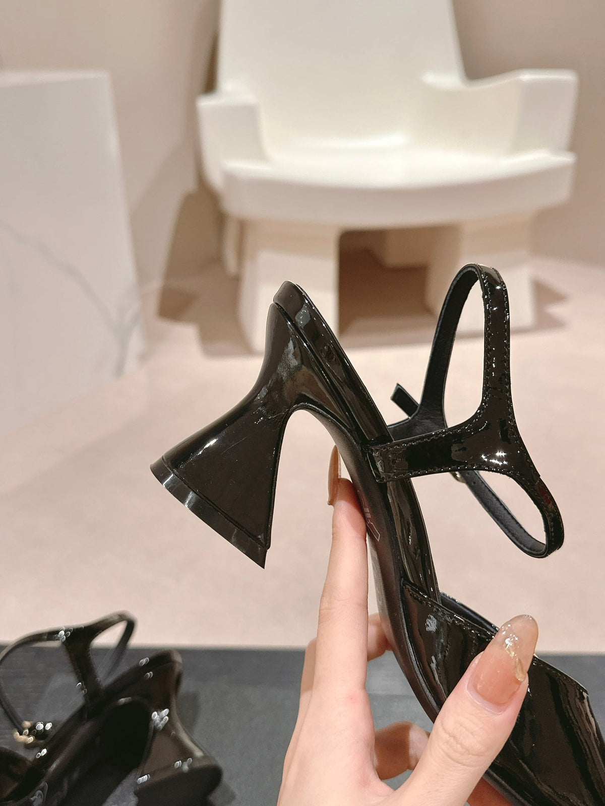 Chanel High Heels Sandal in Black Lambskin