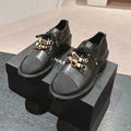 Chanel Oxford Shoes Black Sheepskin