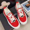 Chanel Trainers Shoes in Orange Red Fabric