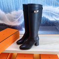 Hermes Story Boot 7 cm in Black Lambskin