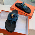 Hermes Joyce Sandal in Navy Blue Suede