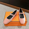 Hermes Jane Ballet Flat Peachy Pink Velvet