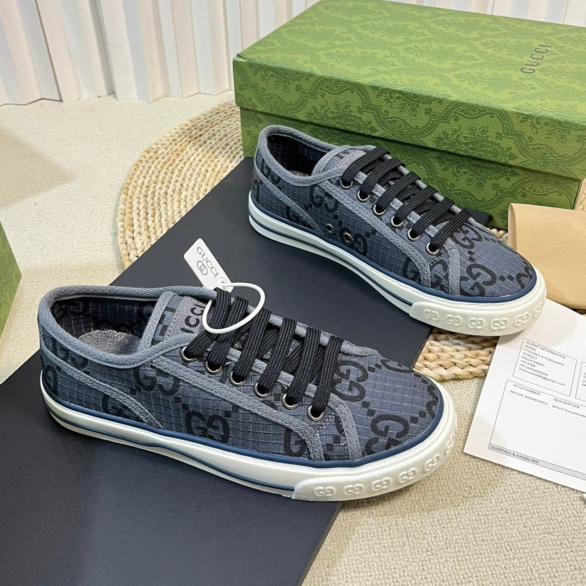 Gucci Tennis 1977 Ripstop Sneakers State Gray
