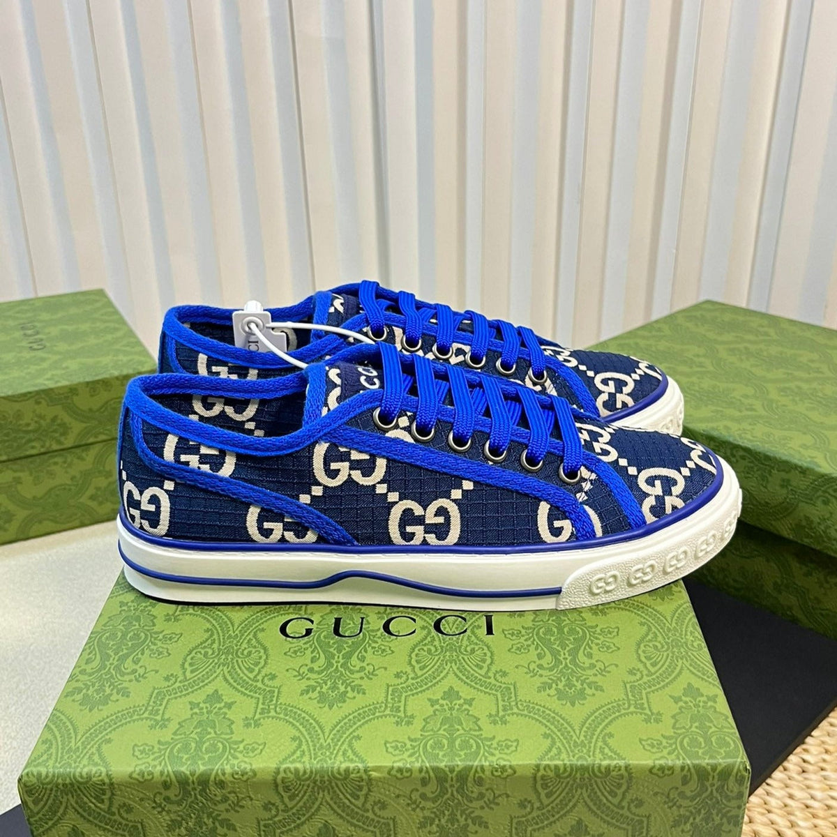 Gucci Tennis 1977 Ripstop Sneakers Blue Indigo Caro