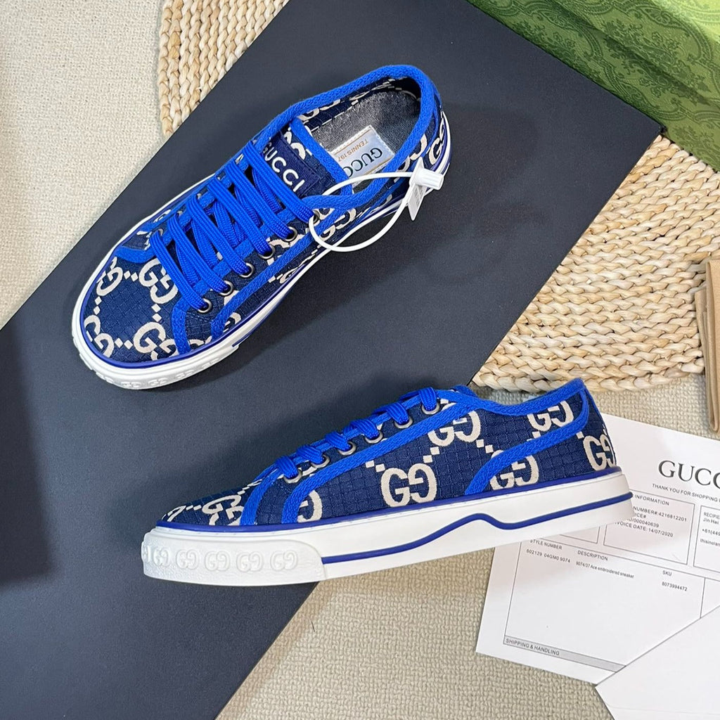 Gucci Tennis 1977 Ripstop Sneakers Blue Indigo Caro