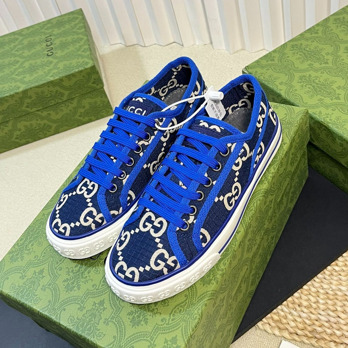 Gucci Tennis 1977 Ripstop Sneakers Blue Indigo Caro