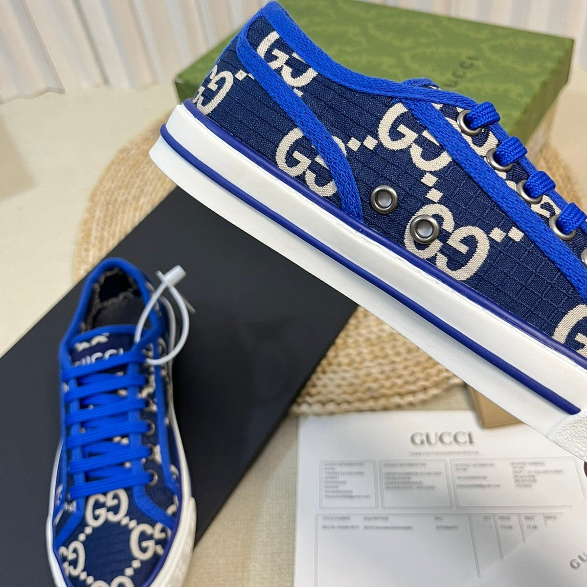 Gucci Tennis 1977 Ripstop Sneakers Blue Indigo Caro