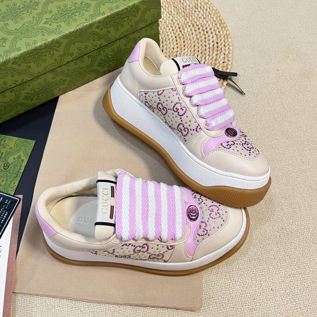 Gucci Gucci Screener Sneaker White Sunset Purple