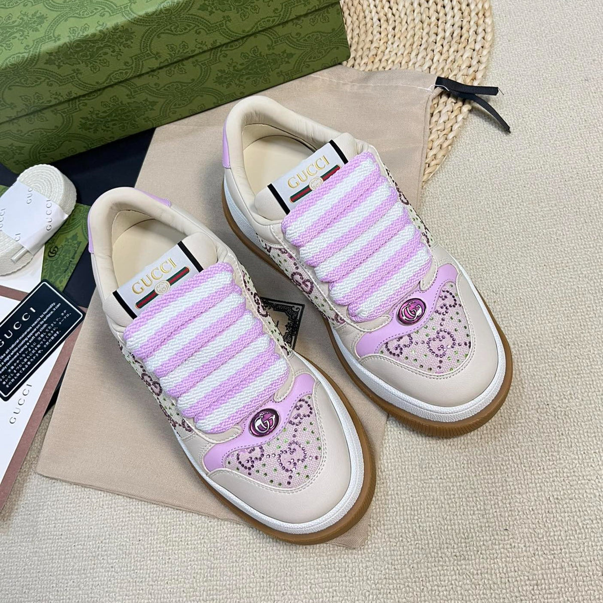Gucci Gucci Screener Sneaker White Sunset Purple