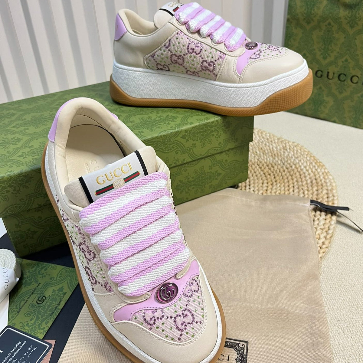 Gucci Gucci Screener Sneaker White Sunset Purple