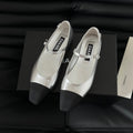 Chanel Mary Jane Silver Mix Black Calfskin