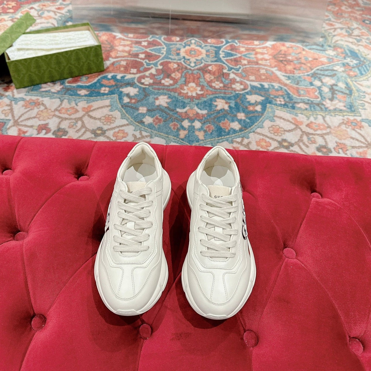 Gucci Rhyton Trainer White Calfskin with Bear Motif