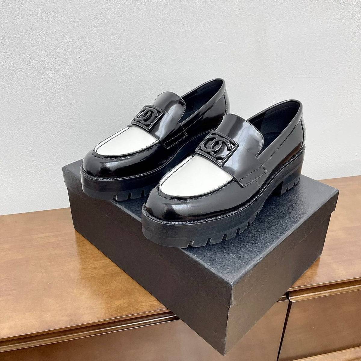 Chanel Loafer Black Mix White Calfskin