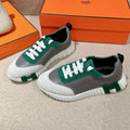 Hermes Mainland Sneaker in Pale Gray Suede and Mouse Gray Calfskin