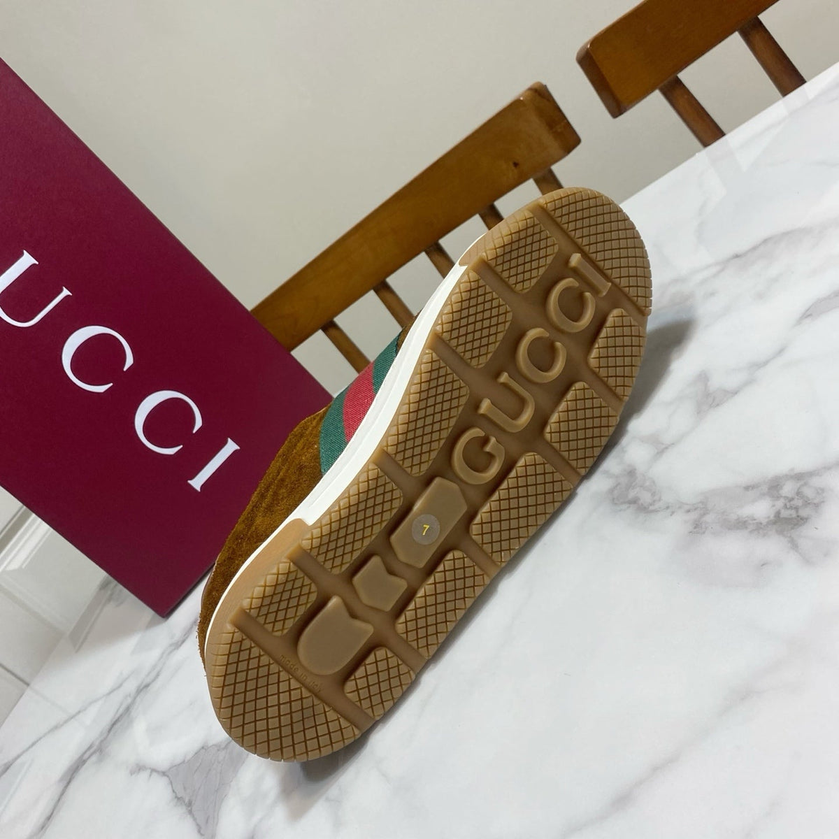 Gucci 26S Sneaker in Brown Suede