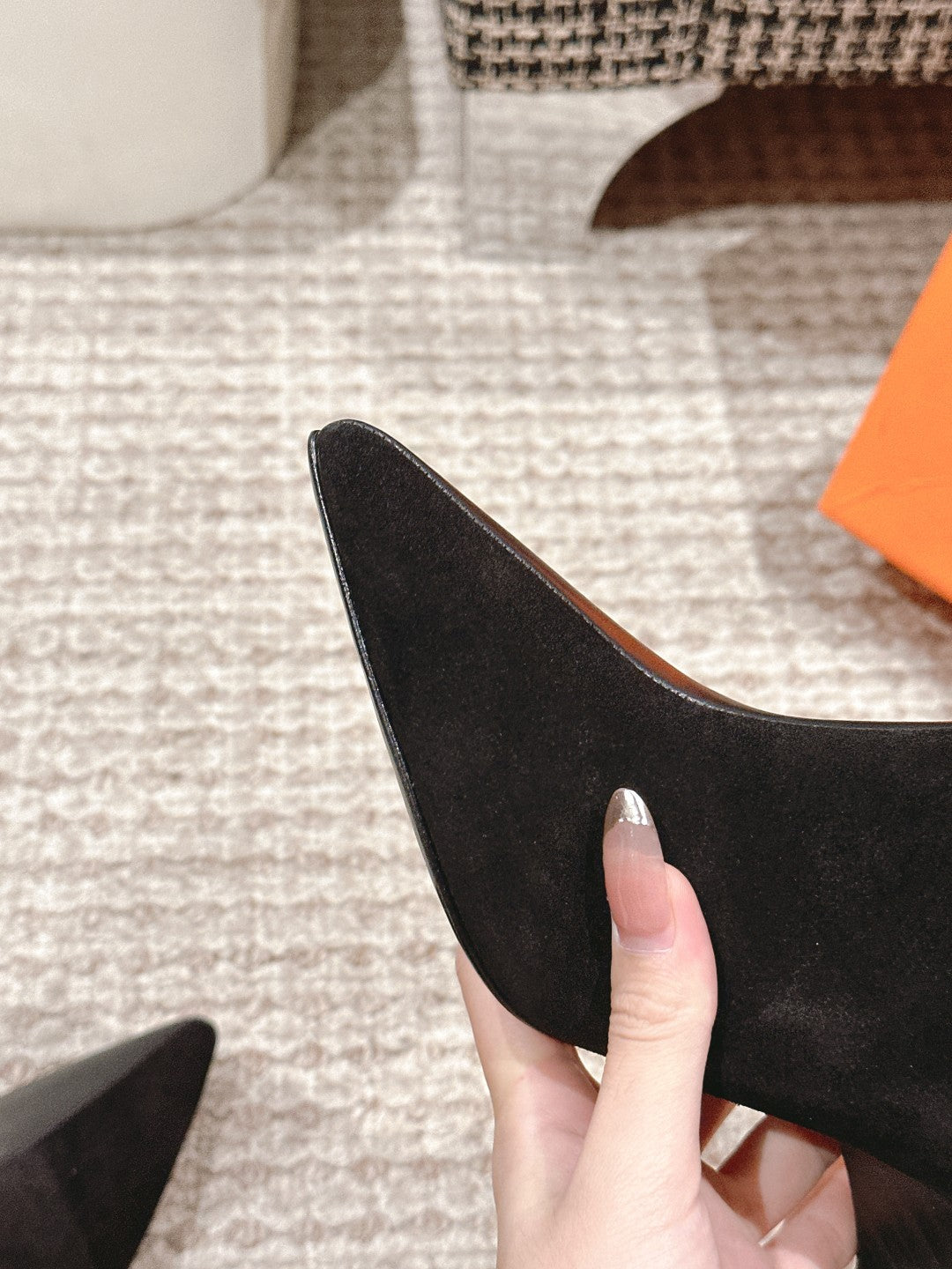 Hermes Hilona 6 cm Boots in Black Calfskin and Suede