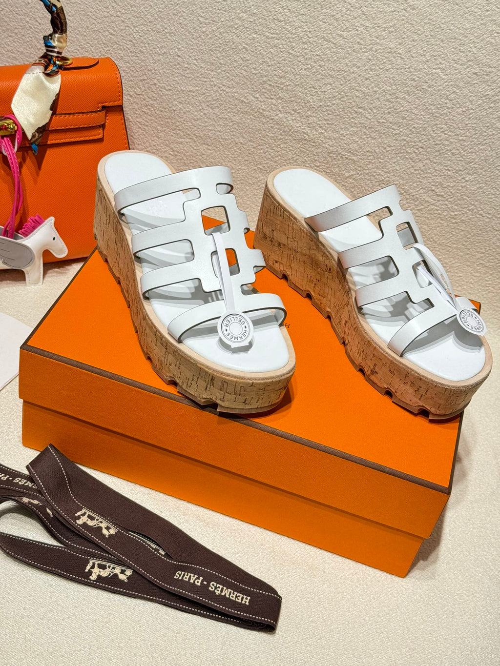 Hermes Isabella Sandal White Calfskin