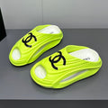 Chanel New Double C Foam Lightweight Slippers Boat Lemon Yelllow