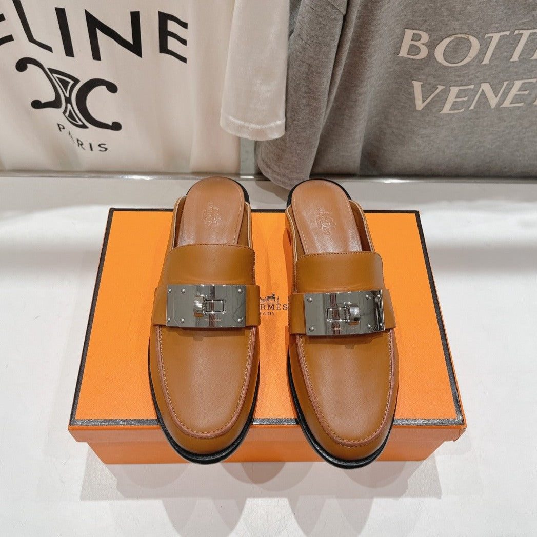 Hermes Iota Mule Caramel Calfskin