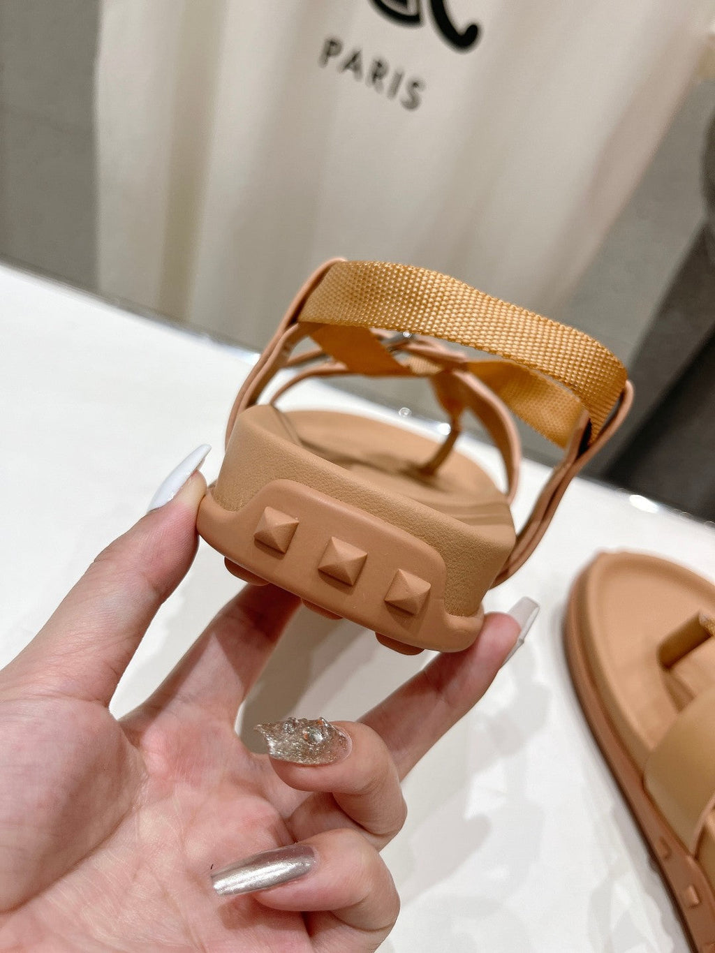 Hermes Sandal Braided 30 Champagne Calfskin