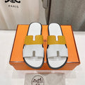 Hermes Izmir Sandal White Mix Yellow Lambskin
