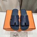 Hermes Izmir Sandal Indigo Lambskin