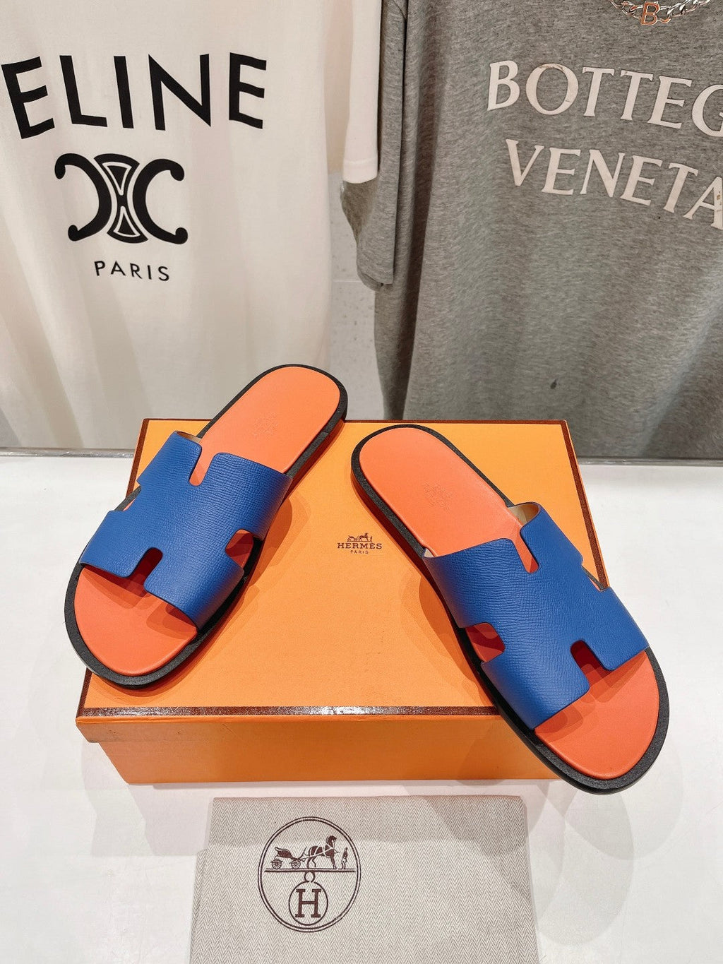 Hermes Izmir Sandal Light Orange Mix Lapis Lambskin