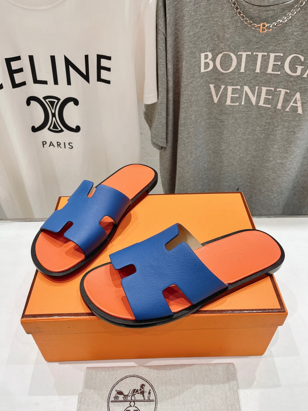 Hermes Izmir Sandal Light Orange Mix Lapis Lambskin