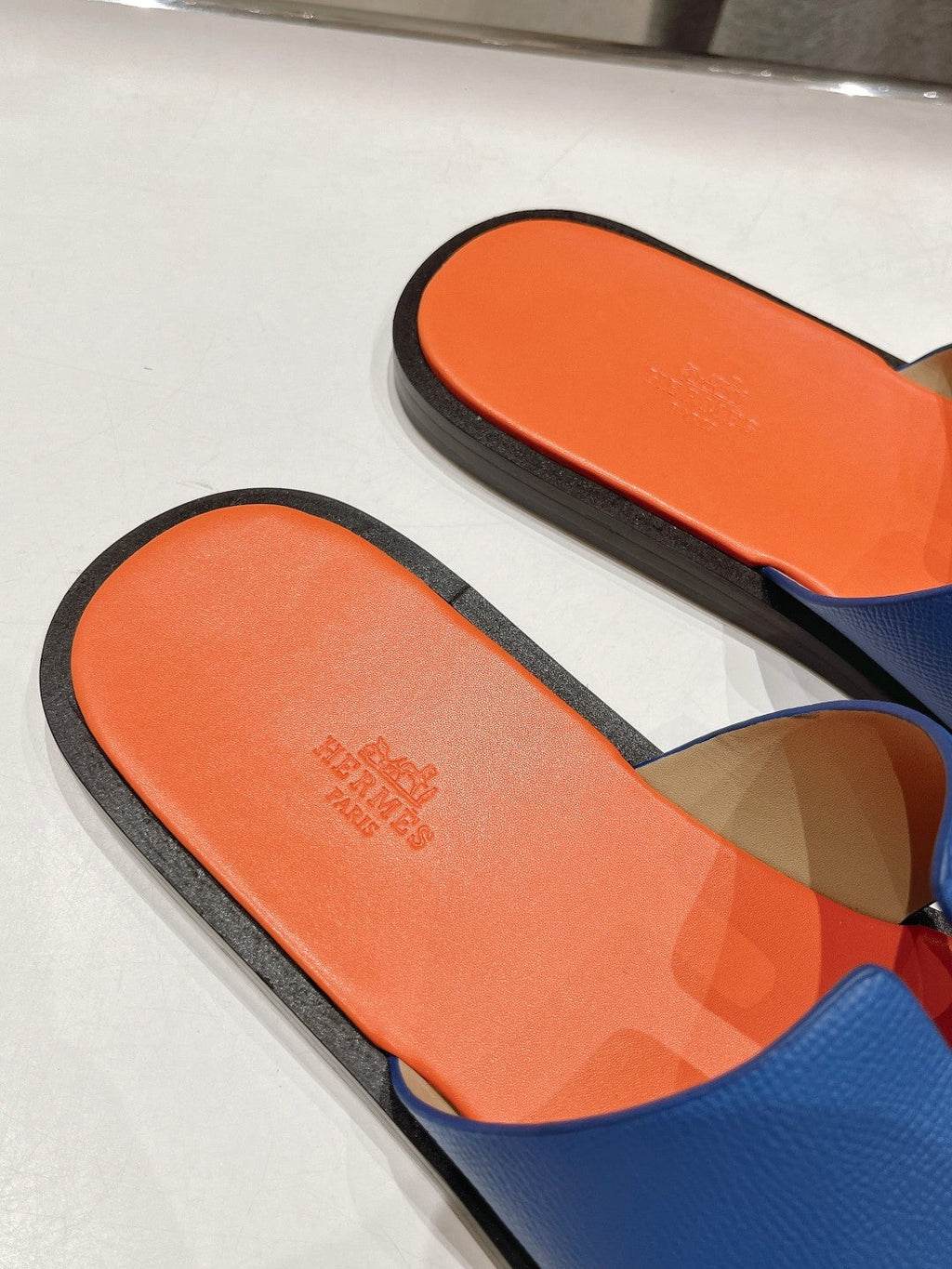 Hermes Izmir Sandal Light Orange Mix Lapis Lambskin