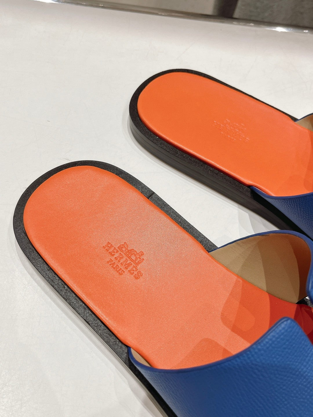 Hermes Izmir Sandal Light Orange Mix Lapis Lambskin