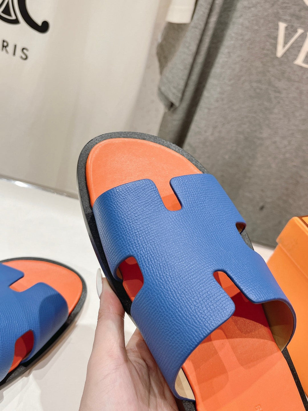 Hermes Izmir Sandal Light Orange Mix Lapis Lambskin