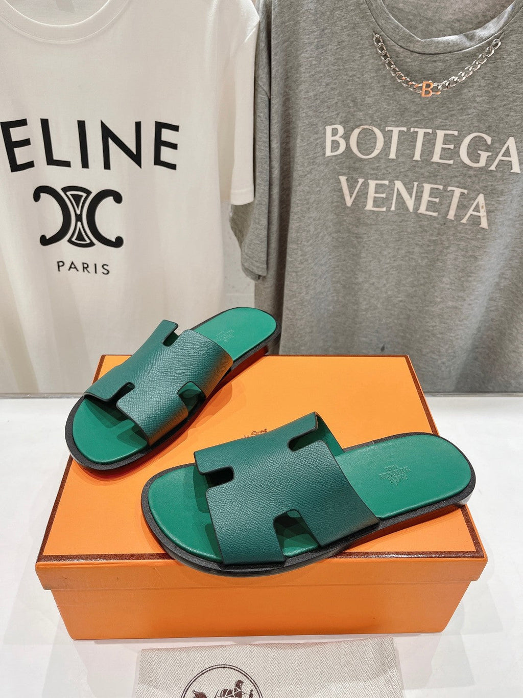 Hermes Izmir Sandal Ocean Lambskin