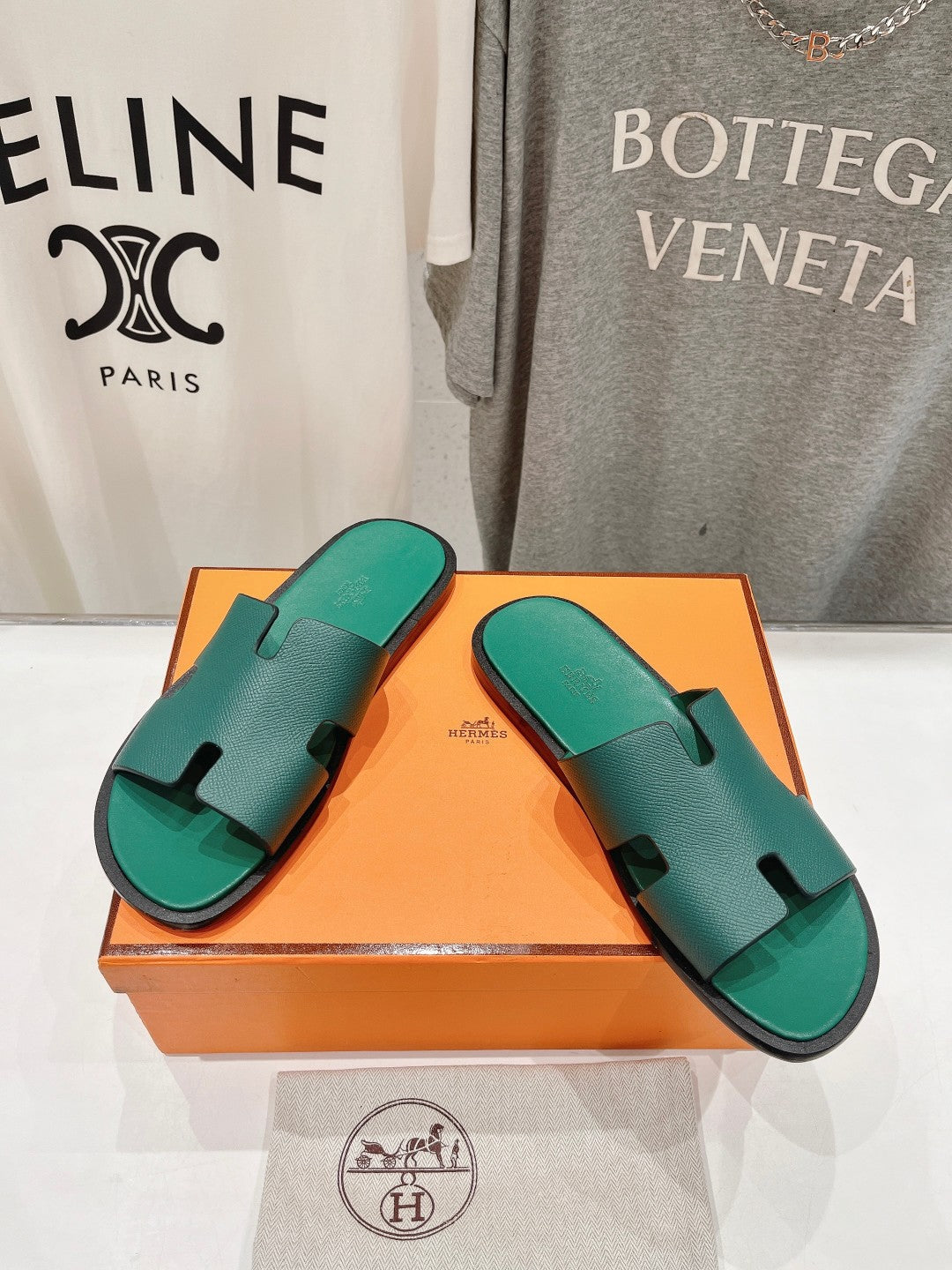 Hermes Izmir Sandal Ocean Lambskin