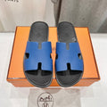 Hermes Izmir Sandal Black Mix Lapis Lambskin