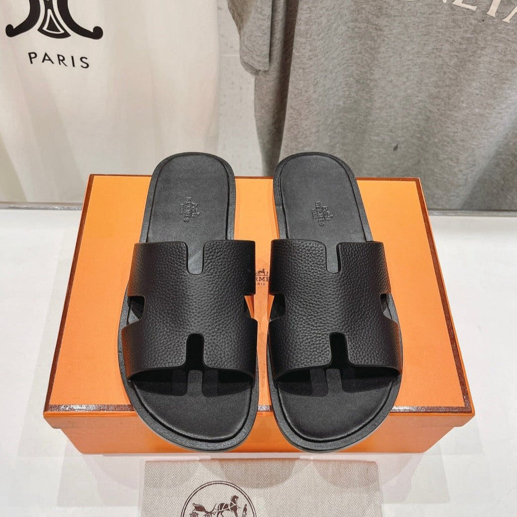Hermes Izmir Sandal Black Lambskin
