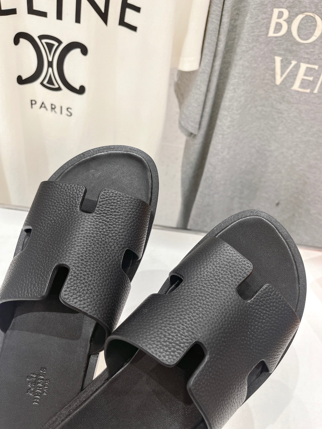 Hermes Izmir Sandal Black Lambskin
