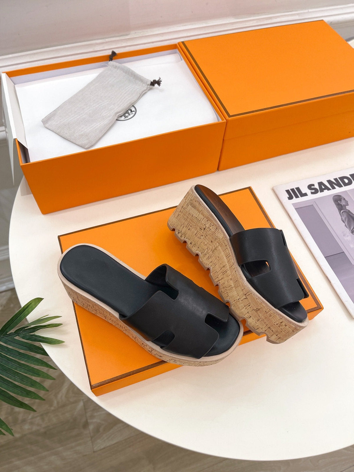 Hermes Eze 30 Sandal Black