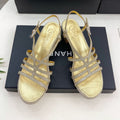 Chanel Gold Roman 5 cm Sandals