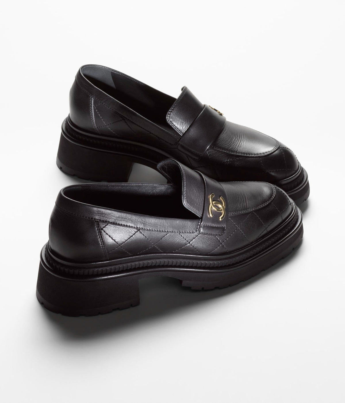 Chanel Moccasins Black Calfskin