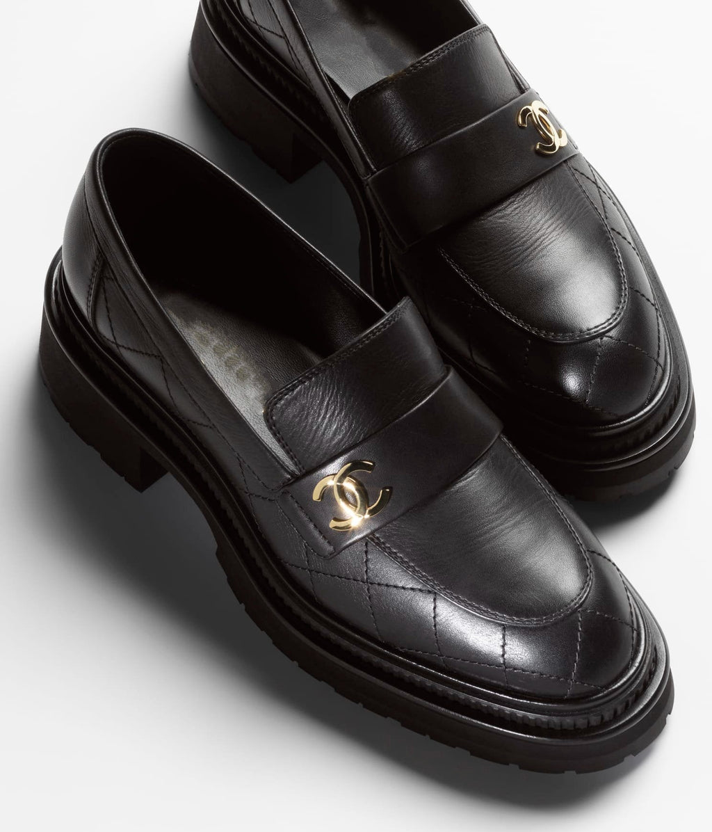 Chanel Moccasins Black Calfskin