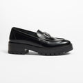 Chanel Moccasins Black Calfskin Metal