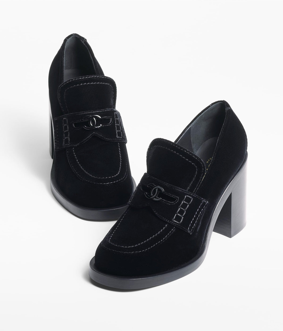 Chanel Moccasins Black Velvet