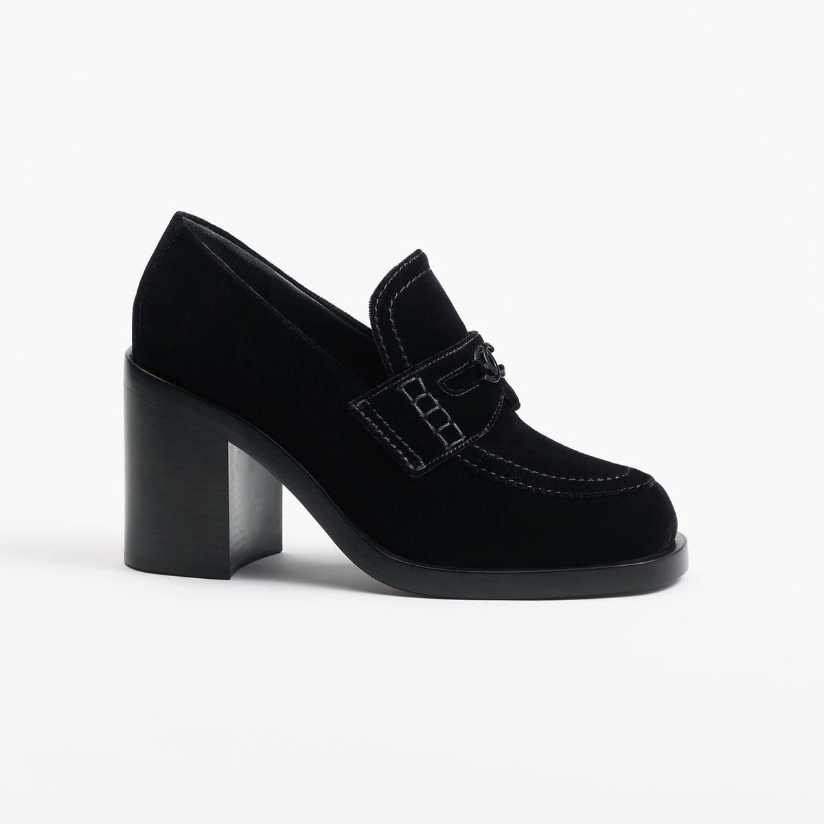 Chanel Moccasins Black Velvet