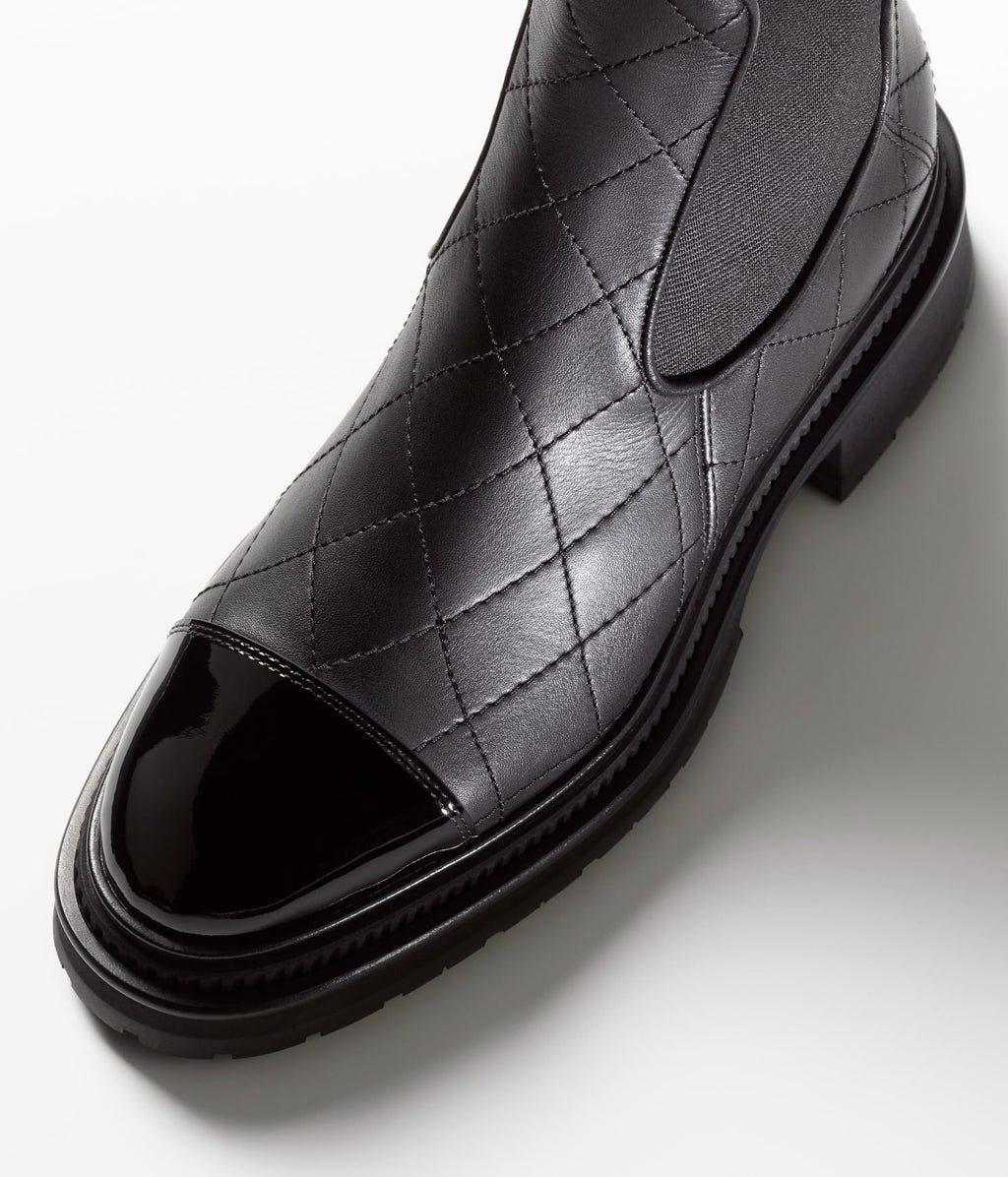Chanel Short Boots Black Calfskin