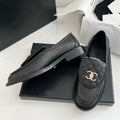 Chanel Moccasins Black Quilted Calfskin Gold